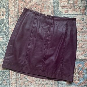 Free people purple leather skirt